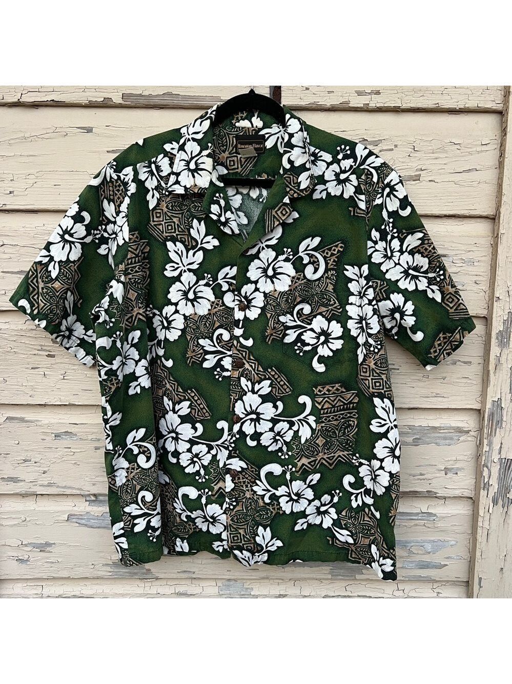 Vintage Hawaiian Flavor USA Tropical Tiki Vacation Hawaii Button-Down Shirt 2X